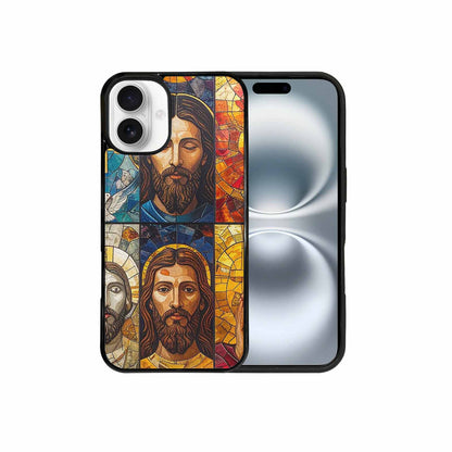 iPhone 16 Plus Case — Jesus Face Small Cross And Faith, Original Design Phone Case