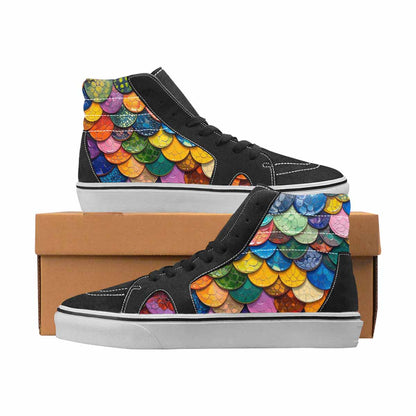 WOMEN'S Reptile Full Color High Top Canvas Bold Print Vivid Original Art Sneakers