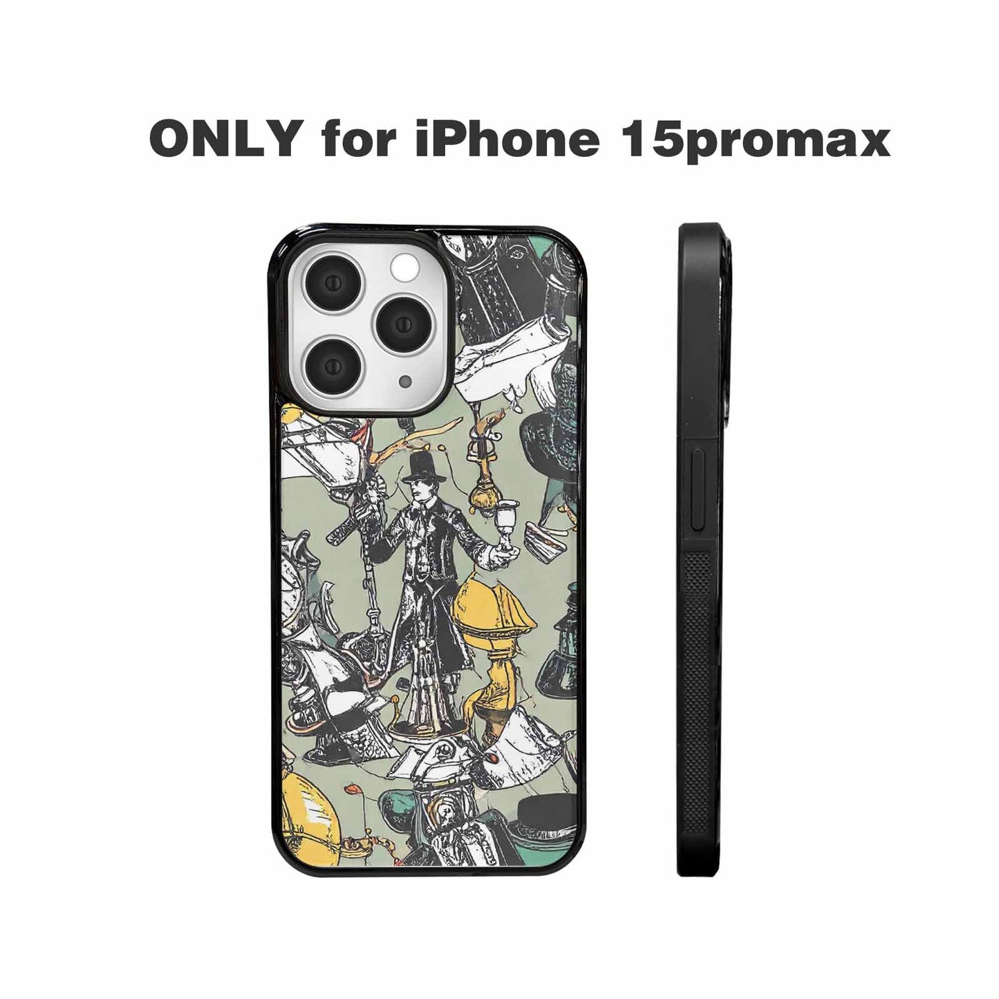 iPhone 15 Pro Max Case — Noir Spy Silhouette Pen Ink Noir, Custom Printed Phone Case
