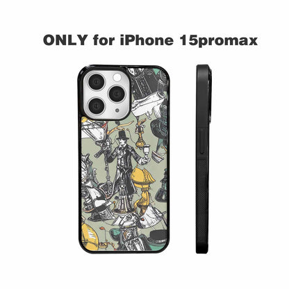iPhone 15 Pro Max Case — Noir Spy Silhouette Pen Ink Noir, Custom Printed Phone Case