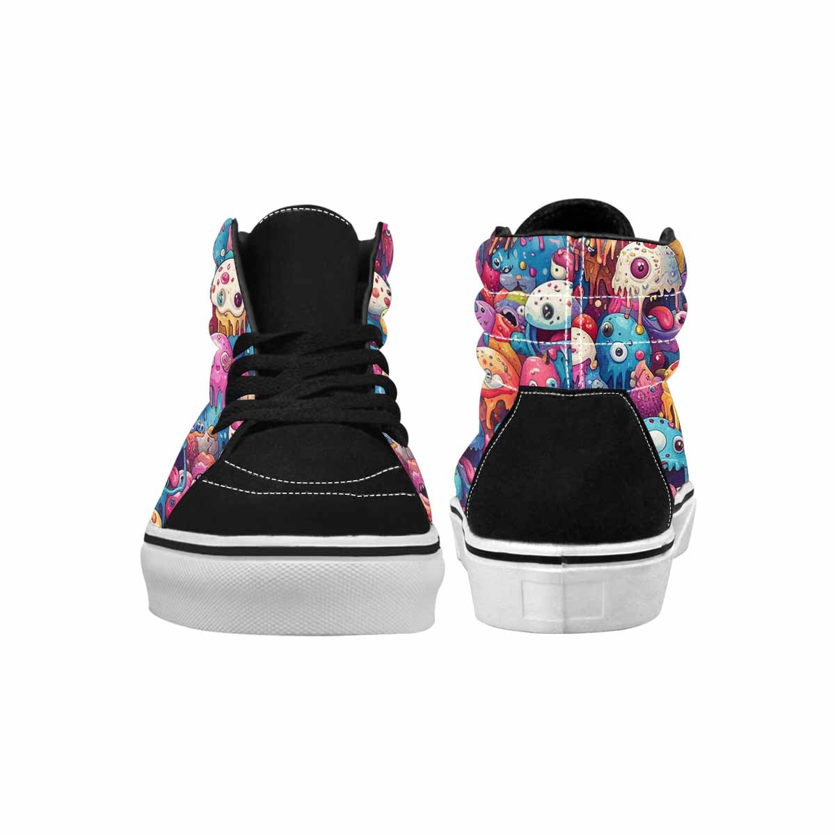 MEN'S Melting Ice Cream Monster High Top Canvas Wallpaper Art Sneakers