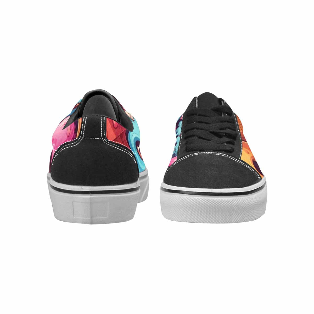 WOMEN'S Ice Cream Monsters  Lace-Up Canvas Wallpaper Art Custom Sneakers