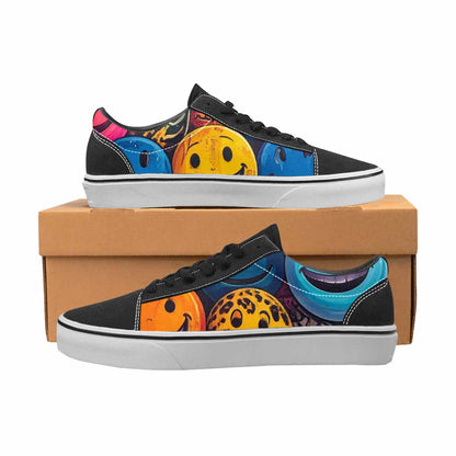 WOMEN'S Smiley Faces Lace-Up Canvas Neon Fantasy Custom Shoes