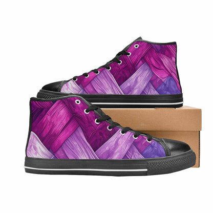 MEN'S Bisexual Flag Color High Top Canvas Surreal Custom Shoes