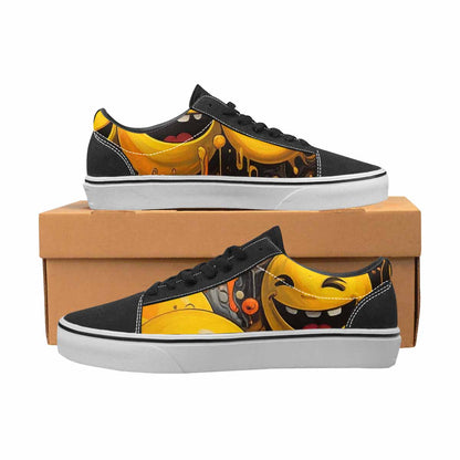 WOMEN'S Melting Moon Smiley  Lace-Up Canvas Vivid Sneakers