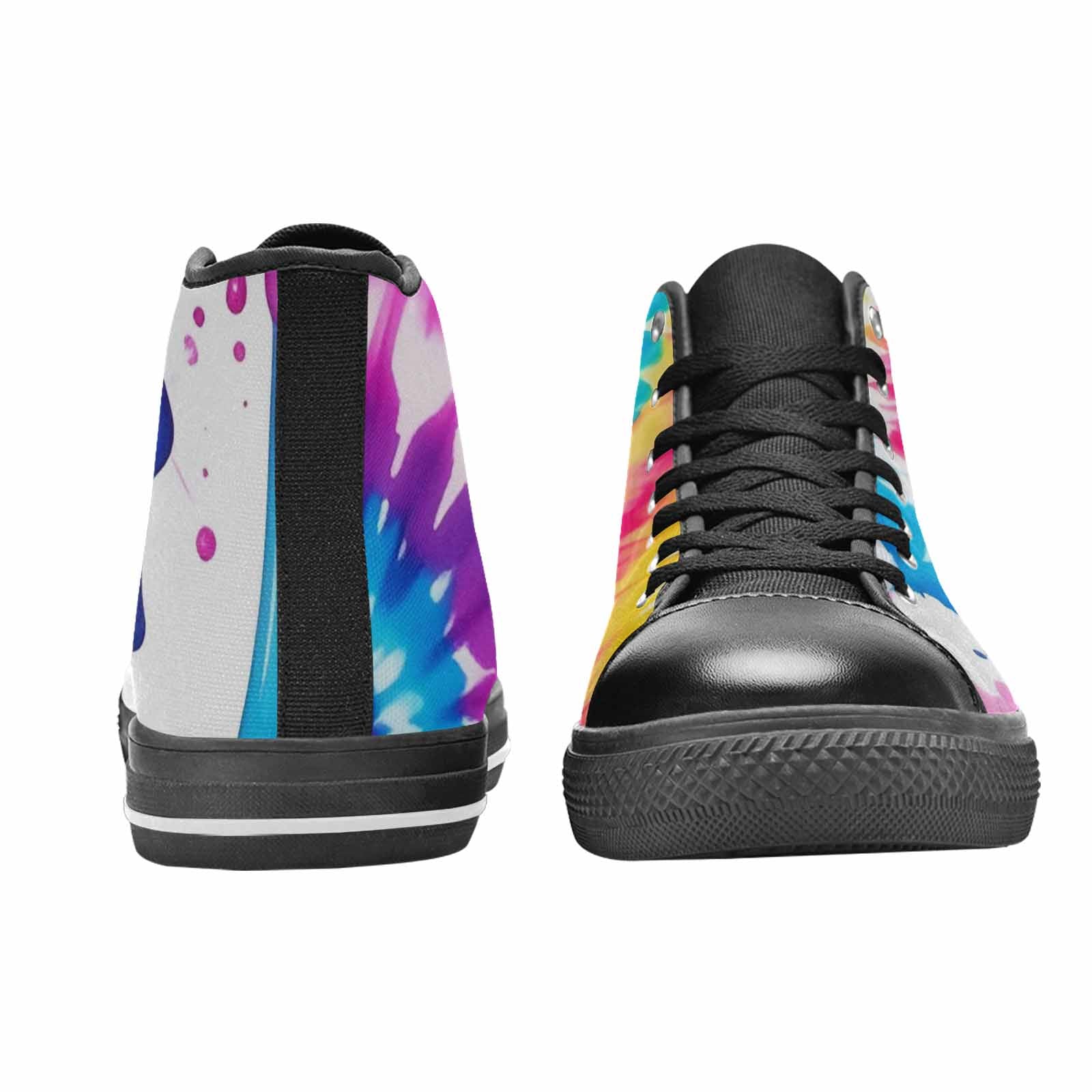 MEN'S Tie Dye Drip High Top Canvas Vibrant Chaos Custom Shoes