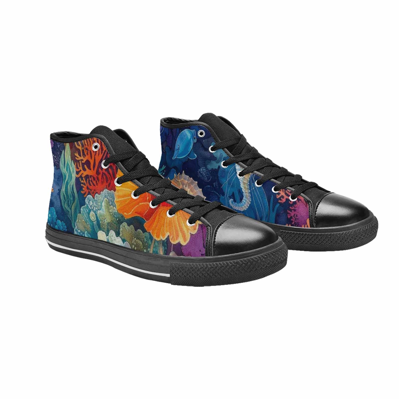 MEN'S Fish Scale Coral High Top Canvas Aesthetic Sneakers