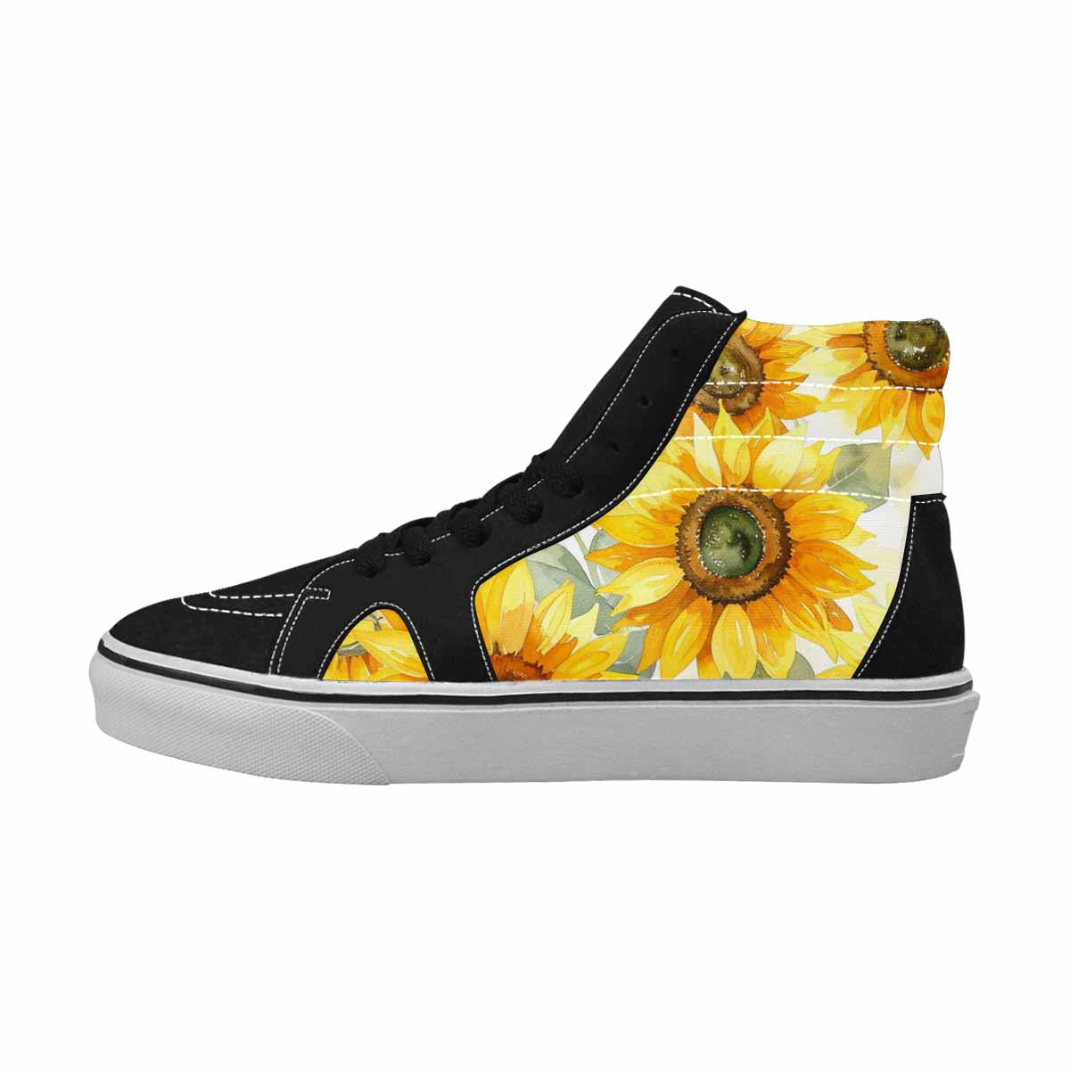 WOMEN'S Sunflowers Watercolor High Top Canvas Vivid Custom Shoes