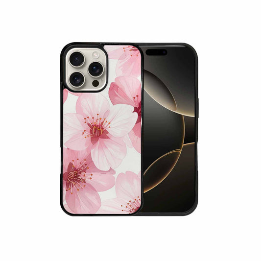 iPhone 16 Pro Max Case — Japanese Cherry Blossom Pattern Sakura Flowers, Custom Art Phone Cover