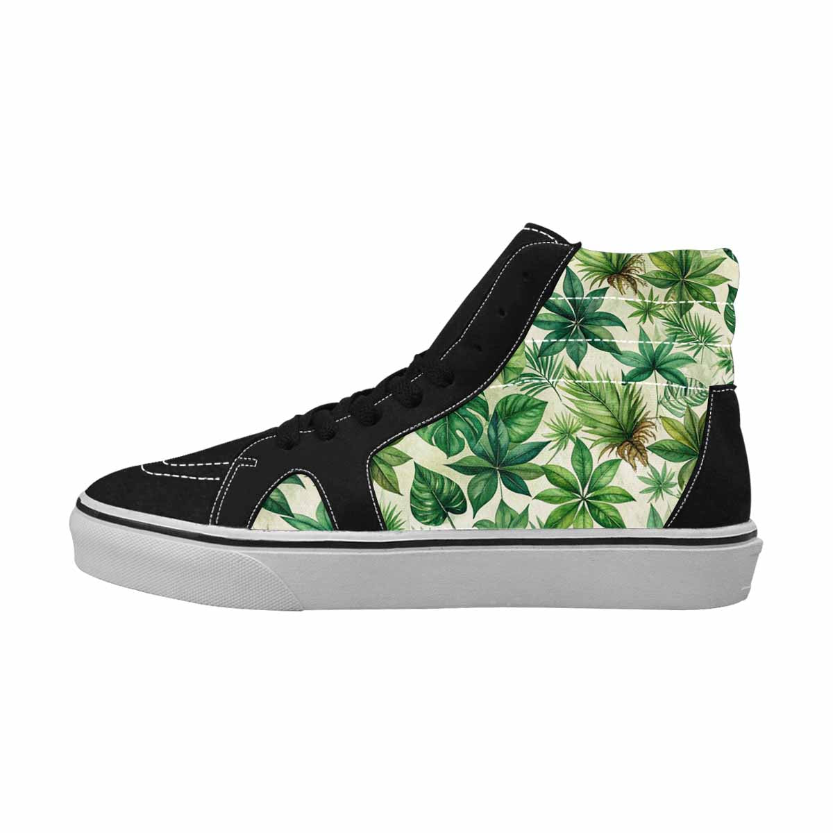 WOMEN'S Seven-Point Palmate Leaf High Top Canvas Grunge Custom Sneakers