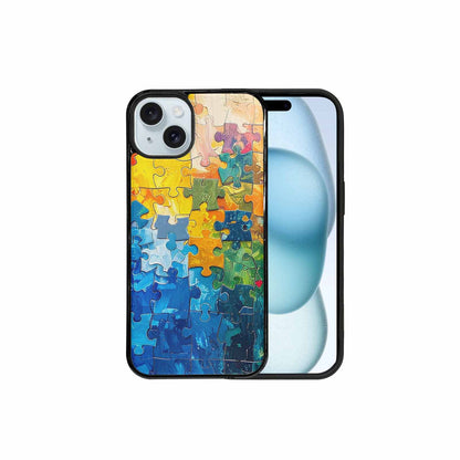 iPhone 15 Plus Case — Autism Puzzle Pieces Puzzle Piece Pattern, Custom Art Phone Cover