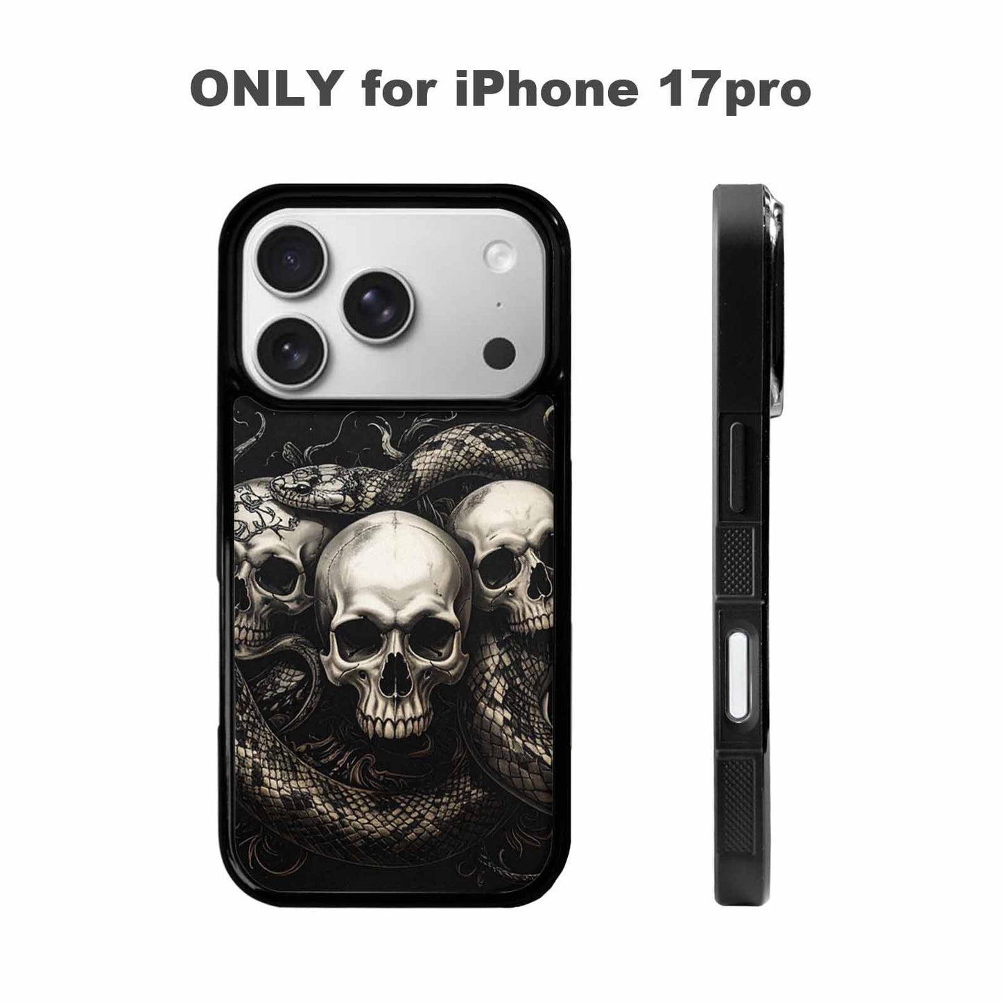 iPhone 17 Pro Case — Skull Dark Art Gothic Print Gothic, Custom Art Phone Cover
