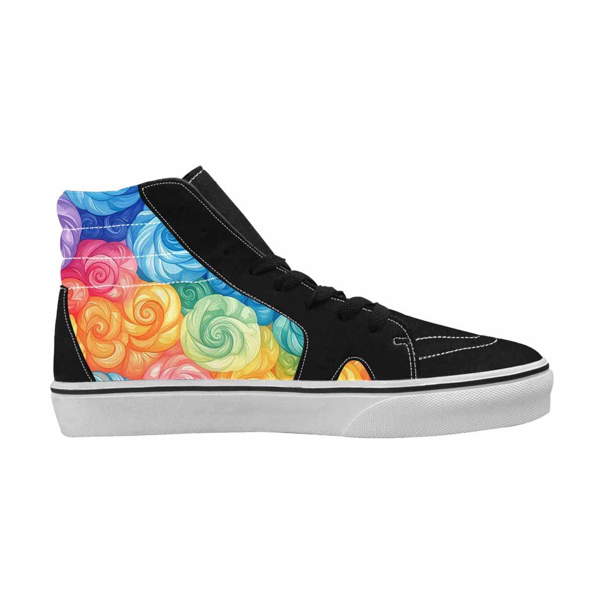 MEN'S Tie High Top Canvas Wallpaper Art Sneakers