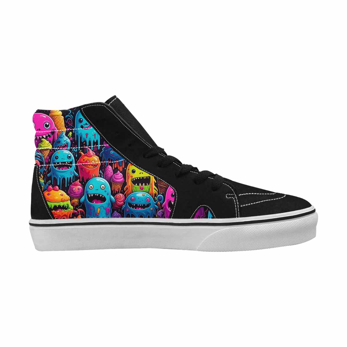 MEN'S Ice Cream Monsters  High Top Canvas Neon Fantasy Shoes