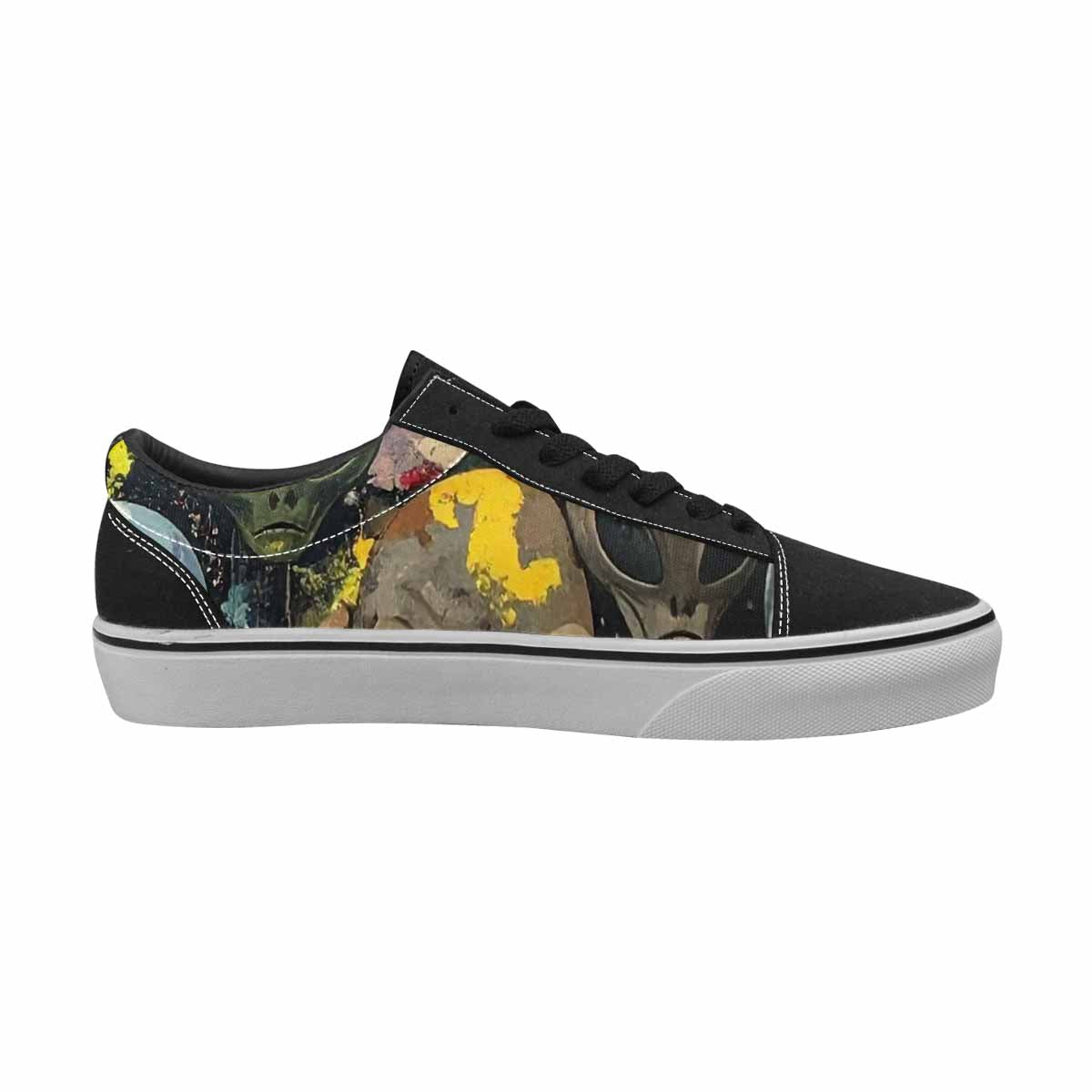 WOMEN'S Aliens × Camo Aliens Lace-Up Canvas Wallpaper Art Custom Sneakers