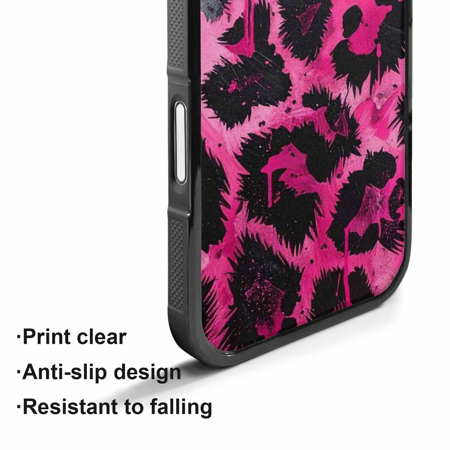 iPhone 17 Case — Black &amp; Pink Ink Animal Print, Custom Printed Phone Case
