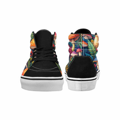 MEN'S Mushrooms  Botanical Mushrooms High Top Canvas Wallpaper Art Custom Sneakers
