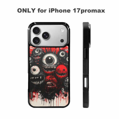 iPhone 17 Pro Max Case — Black &amp; Red Ink Original Art, Custom Printed Phone Case