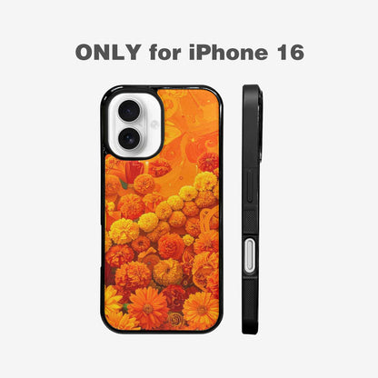 iPhone 16 Case — Marigold Day Of The Dead Marigold, Custom Print Case Cover