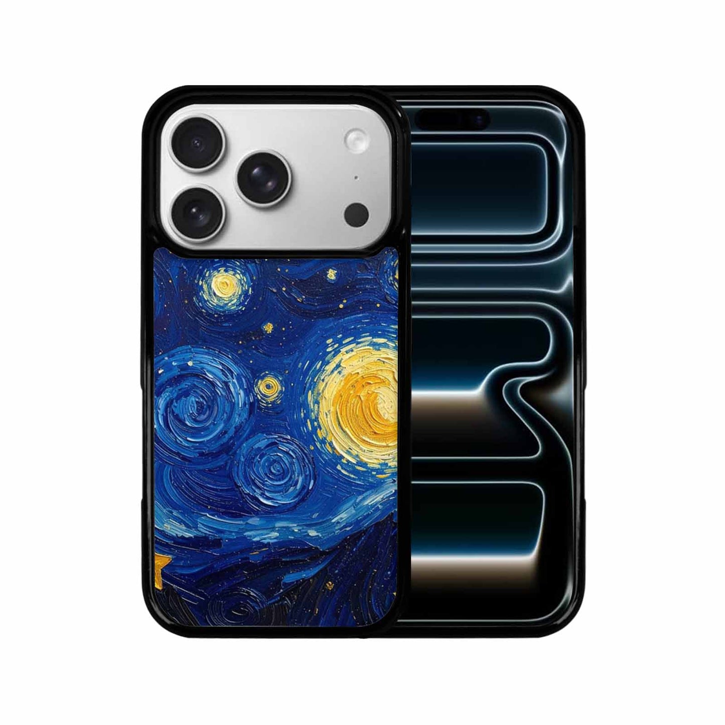 iPhone 17 Pro Case — Swirling Deep Blue Night Sky Galaxy, Unique Phone Case Design