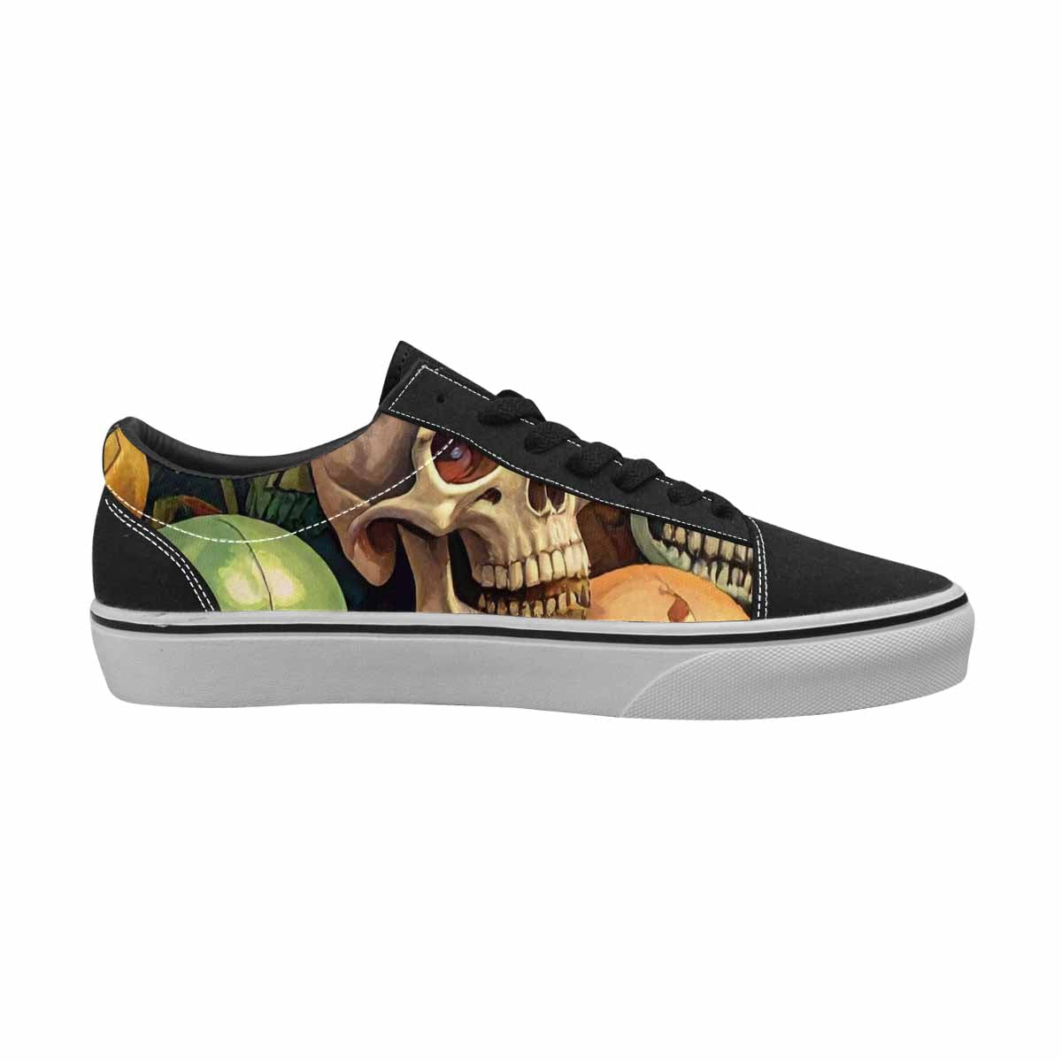 WOMEN'S Skulls × Camo Skulls Lace-Up Canvas Melting Art Sneakers