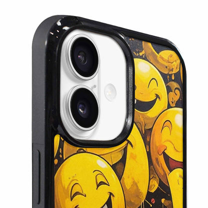 iPhone 17 Case — Melting Moon Smiley Yellow Original Art, Customized Protective Case
