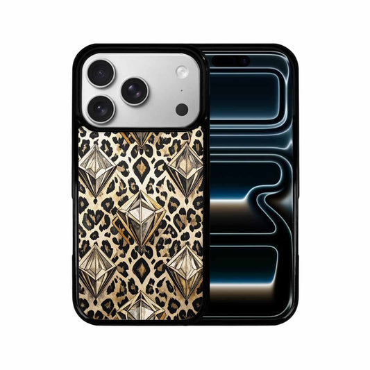 iPhone 17 Pro Case — Vintage Leopard Print Diamond Animal Print, Original Design Phone Case