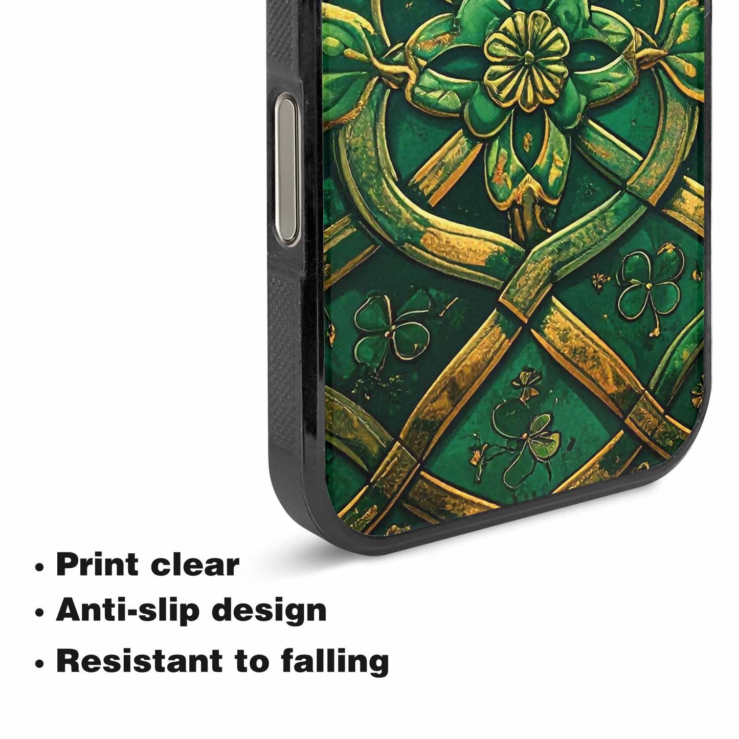 iPhone 16 Pro Case — Irish Celtic Knot Pattern Shamrocks Seamless, Custom Art Phone Cover