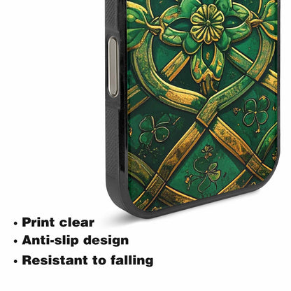 iPhone 16 Pro Case — Irish Celtic Knot Pattern Shamrocks Seamless, Custom Art Phone Cover