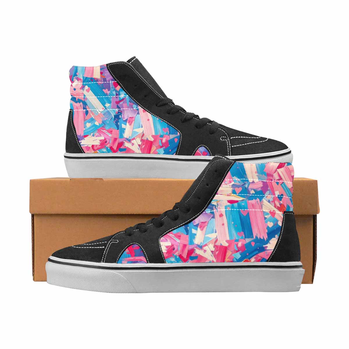 WOMEN'S Pride High Top Canvas Artist-designed Vivid Custom Streetwear Shoes