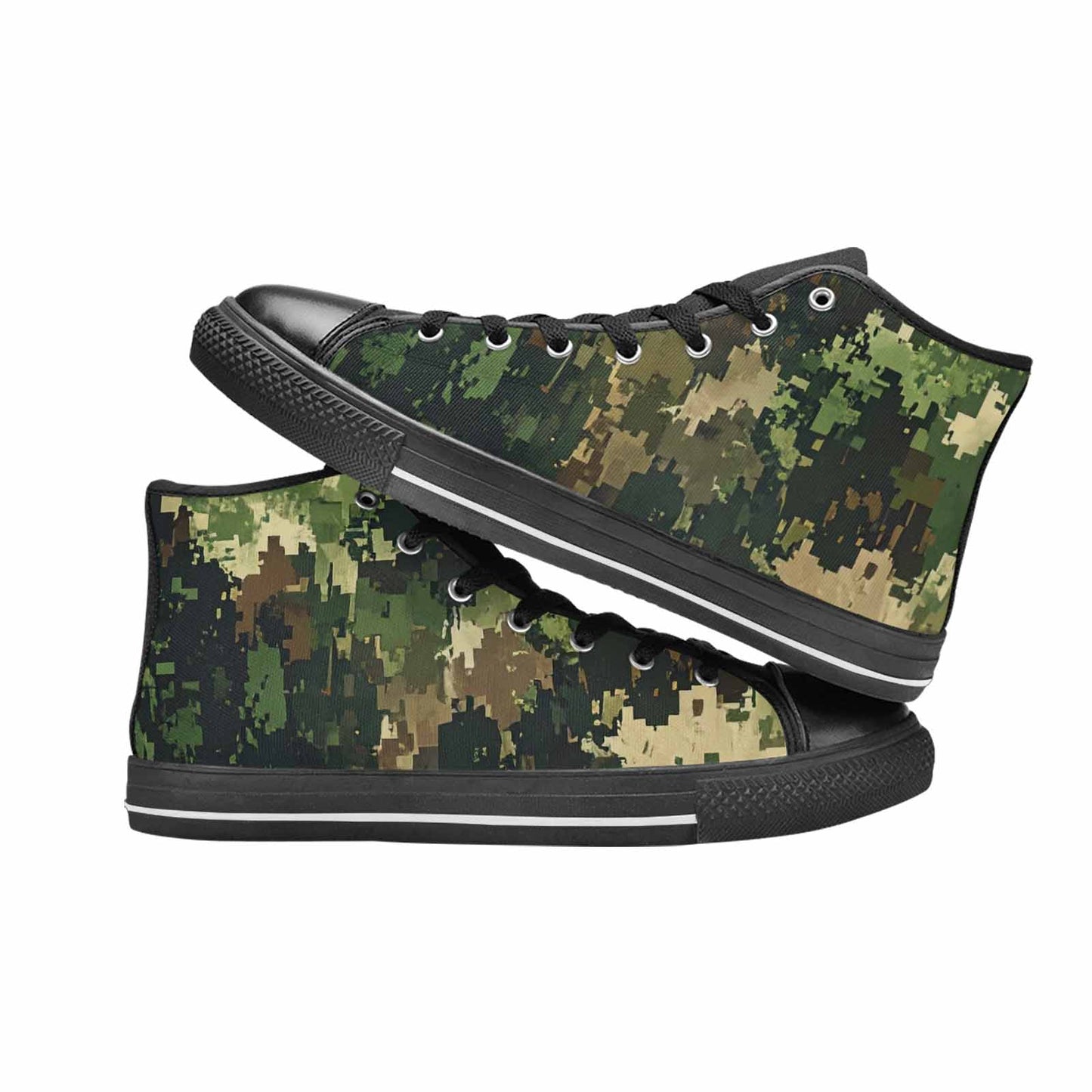 WOMEN'S Military Camouflage Blotch High Top Canvas Wallpaper Art Shoes