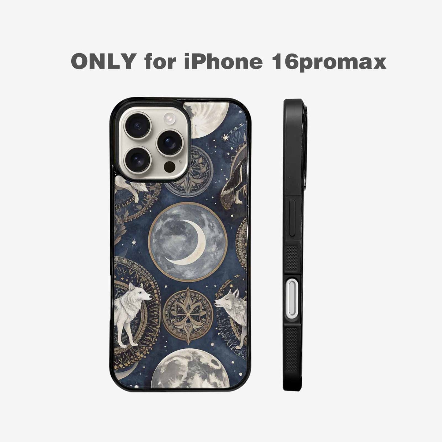 iPhone 16 Pro Max Case — Wolves Everywhere Collage Overlap Small Wolf, Custom Print Case Cover
