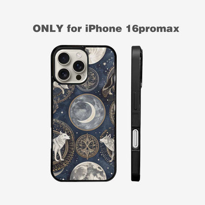 iPhone 16 Pro Max Case — Wolves Everywhere Collage Overlap Small Wolf, Custom Print Case Cover