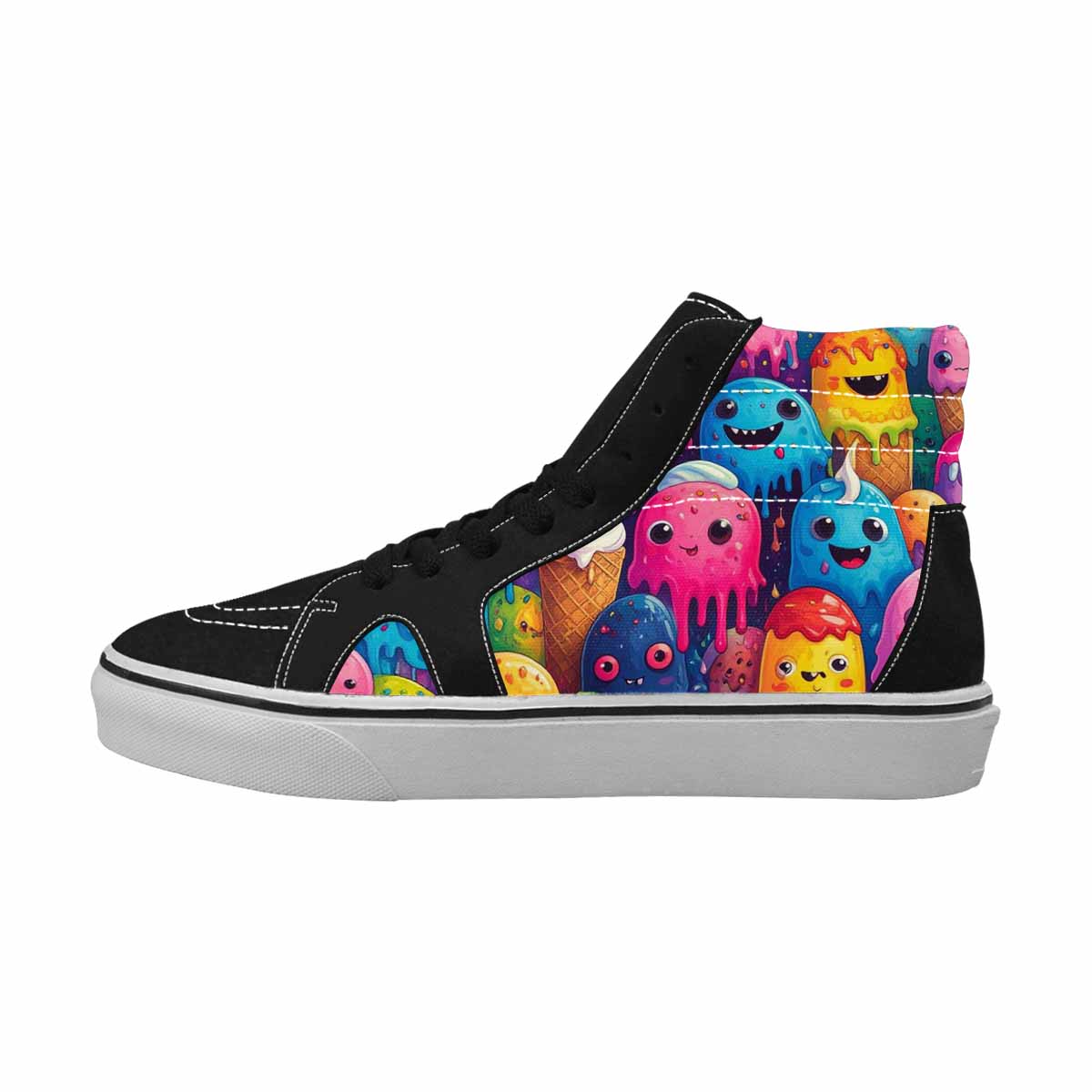 MEN'S Melting Ice Cream Monster High Top Canvas Vivid Sneakers