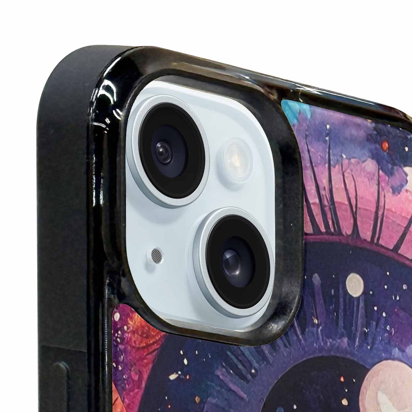 iPhone 15 Case — Cartoon Eyeballs Galaxy, Custom Made Phone Cover