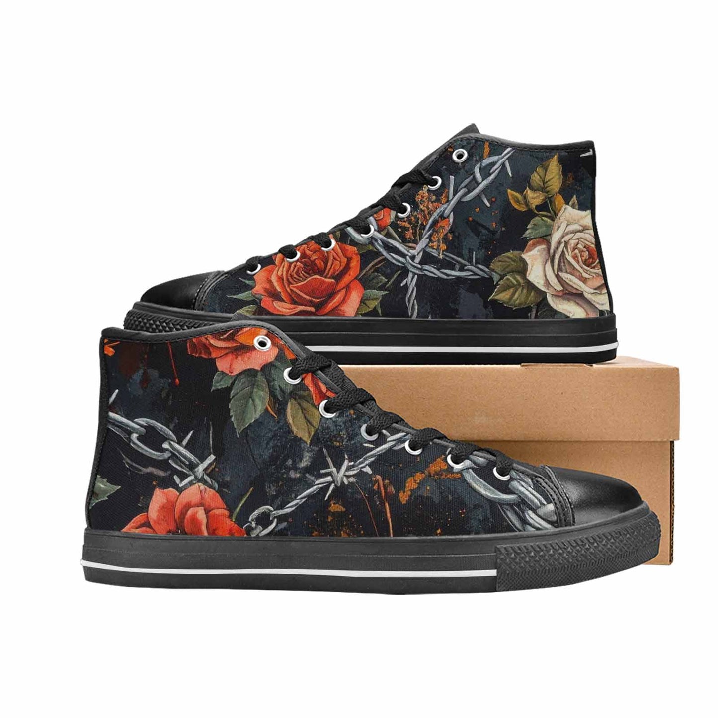 MEN'S Barbed Wire Chain High Top Canvas Dreamcore Custom Sneakers
