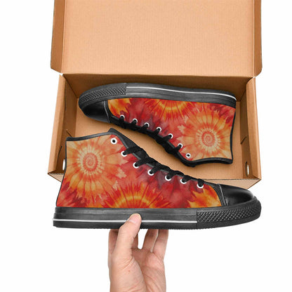 MEN'S Tie Dye - High Top Canvas Dark Academia Custom Shoes