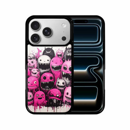 iPhone 17 Pro Case — Monsters General Black Pink Ink Cartoon, Unique Phone Case Design