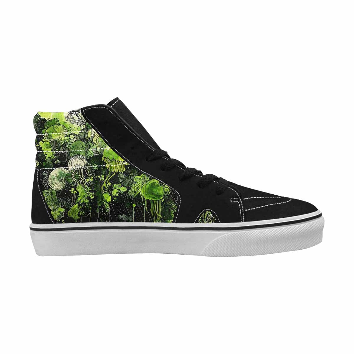 MEN'S Sea Creature Burst High Top Canvas Wallpaper Art Sneakers