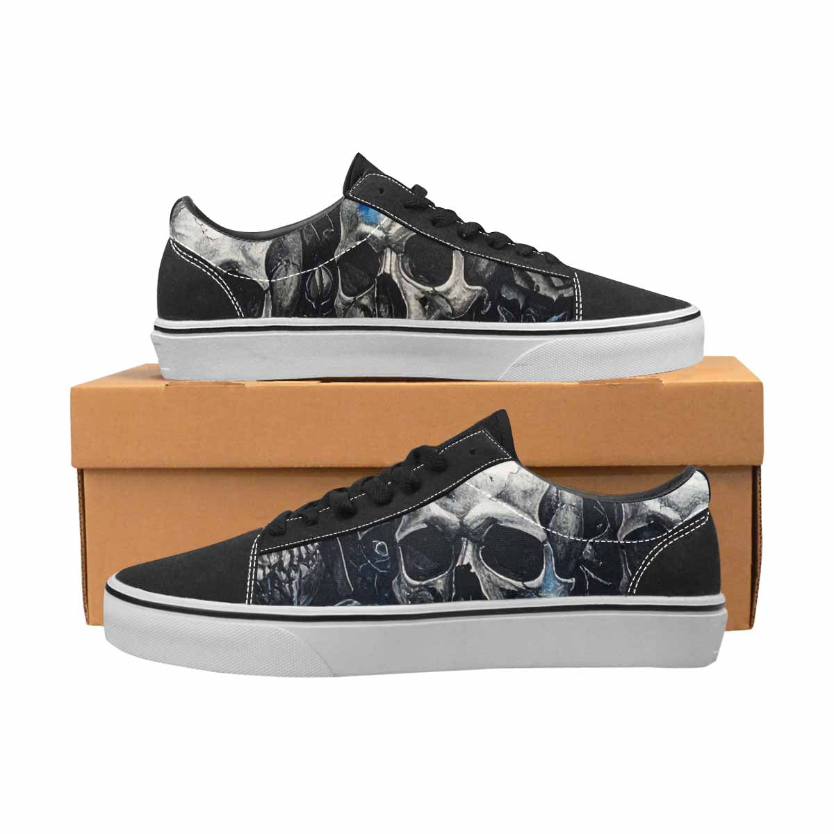 WOMEN'S Skull Roses Lace-Up Canvas Vibrant Chaos Sneakers