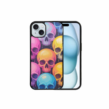iPhone 15 Plus Case — Dripping Candy Skulls, Custom Printed Phone Case
