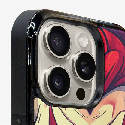 iPhone 16 Pro Max Case — Evil Circus Heads Faces Overlapping Patterns, Custom Phone Case