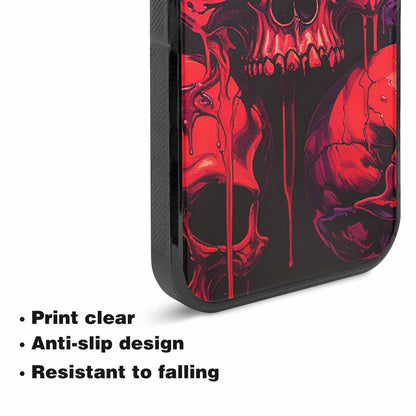 iPhone 15 Plus Case — Red Purple Skeletons Neon Drip Melting, Original Design Phone Case