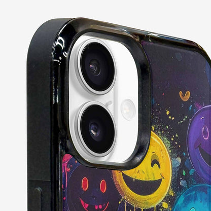 iPhone 16 Case — Smiley Faces Glow Smiley Faces Pattern, Personalized Phone Case