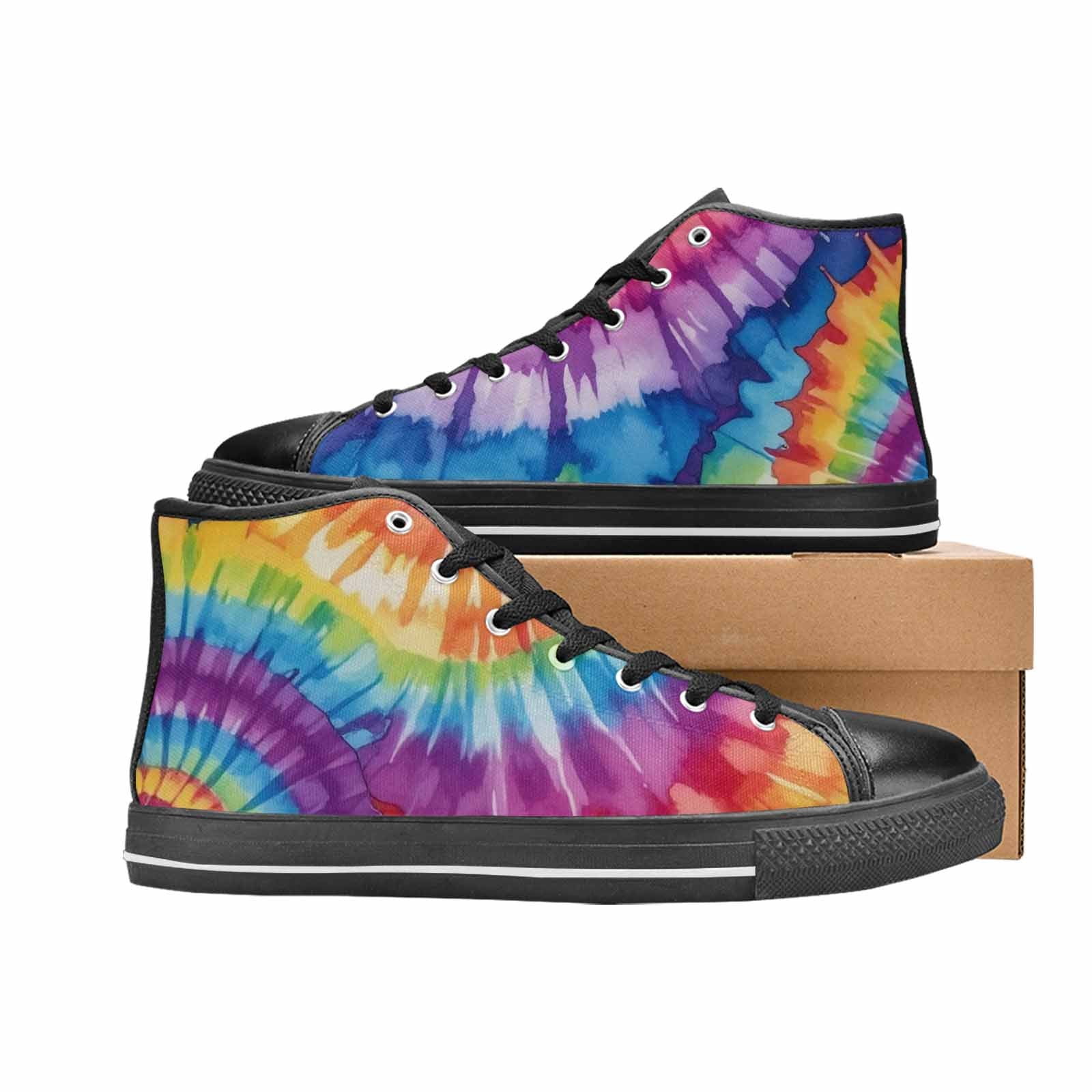 MEN'S Tie Dye - High Top Canvas Vibrant Chaos Shoes