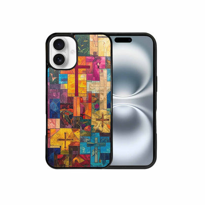 iPhone 16 Plus Case — Faith Cross And Faith Icons Pattern, Custom Designed Case Cover