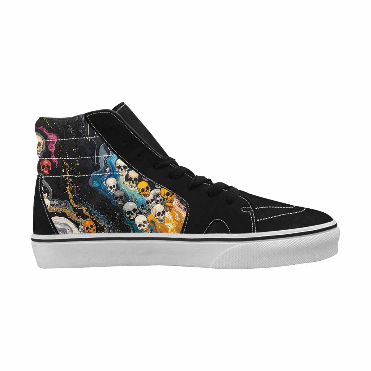 MEN'S Skulls  Marble Skulls High Top Canvas Cottagecore Custom Sneakers