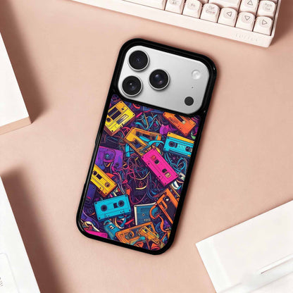 iPhone 17 Pro Case — Retro Cassette Tape Pattern Hundreds Retro, Custom Printed Phone Case