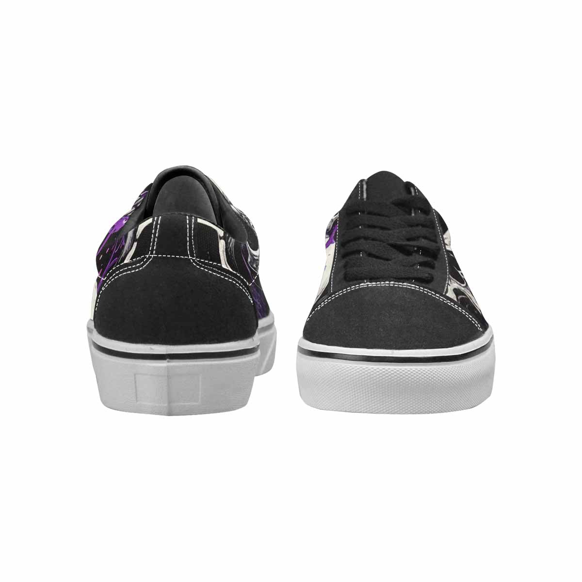 WOMEN'S Rainbow From Skull S Lace-Up Canvas Cottagecore Custom Sneakers