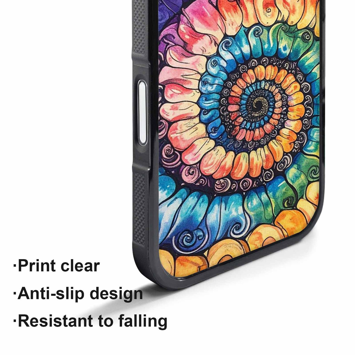 iPhone 17 Pro Case — Tie Dye Swirls Black White Tie, Unique Phone Case Design
